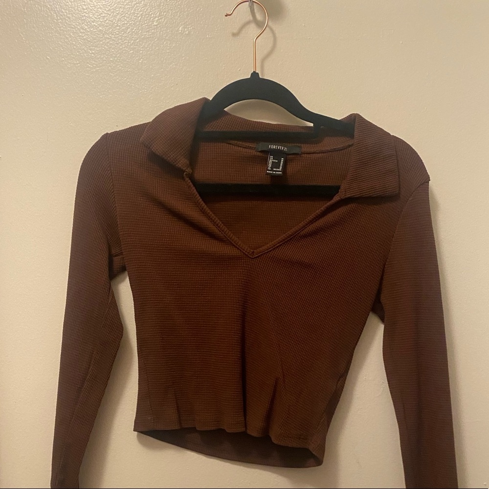 FOREVER 21 COLLARED CROP TOP